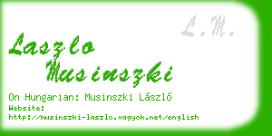 laszlo musinszki business card